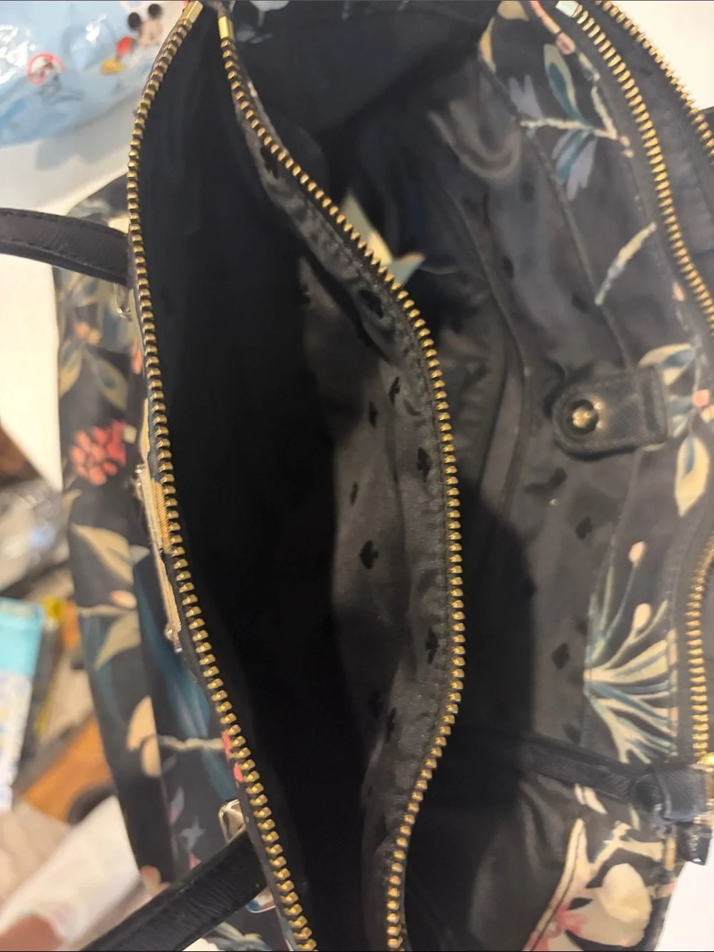 kate spade Wilson botanical satchel black floral print